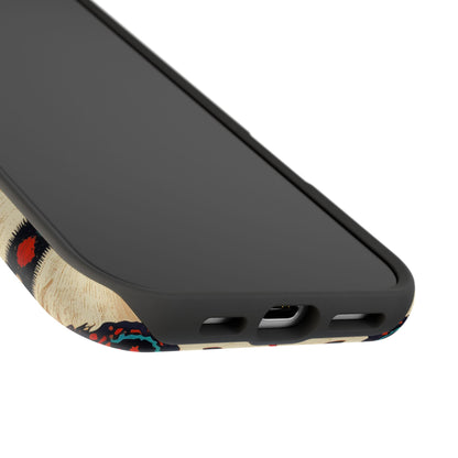 Wild Boho Leopard Print & Floral Tough MagSafe iPhone Case – Eclectic Tribal Design, Dual-Layer Protection