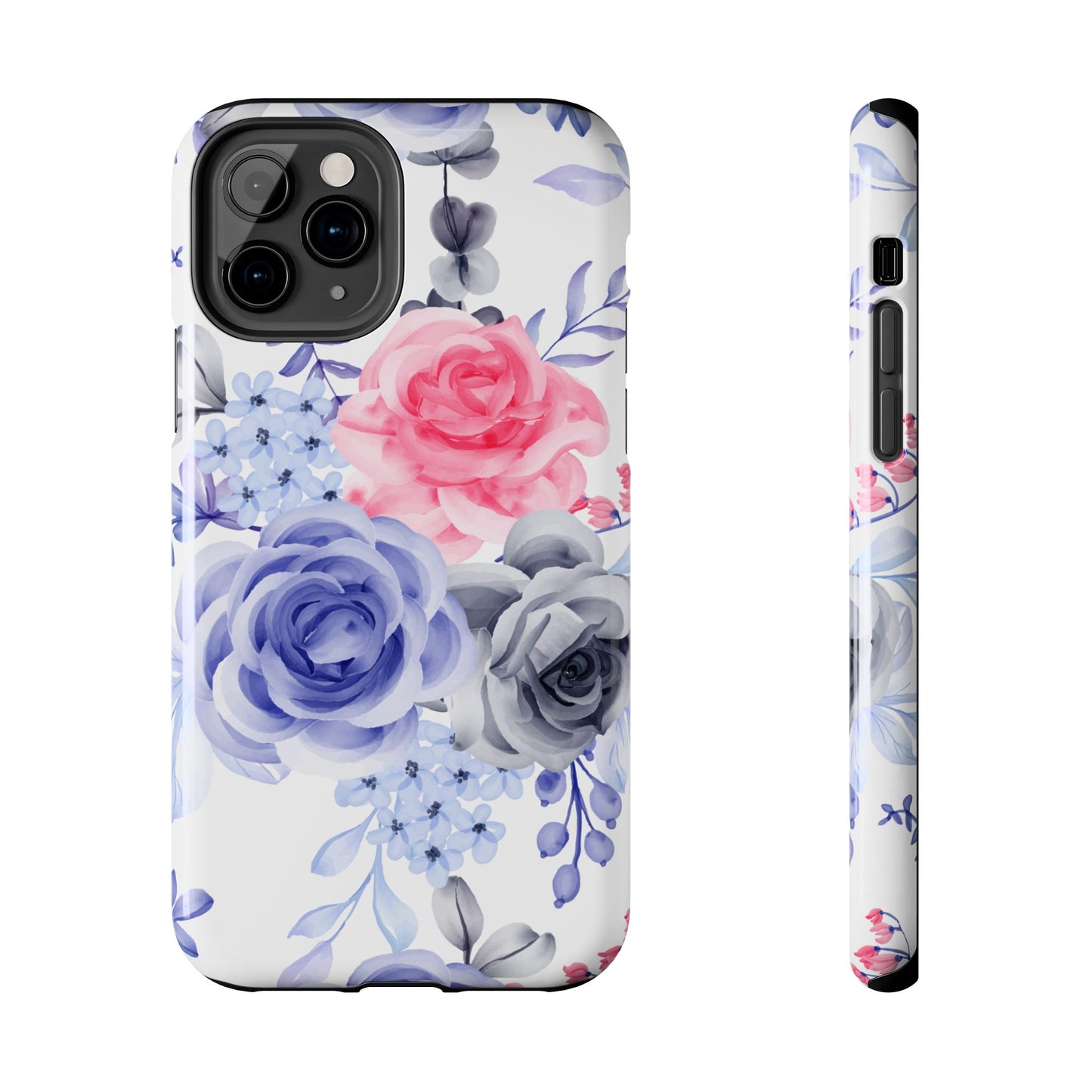 Elegant Blue Floral Watercolor Design – iPhone Case