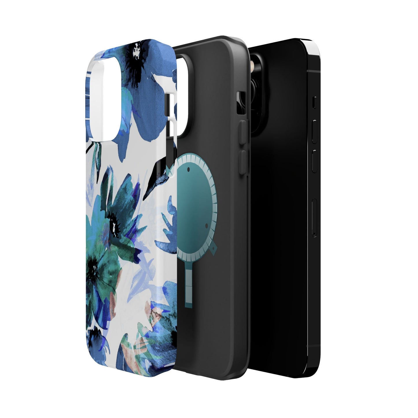 MagSafe iPhone Case – Serene Blue Blossom