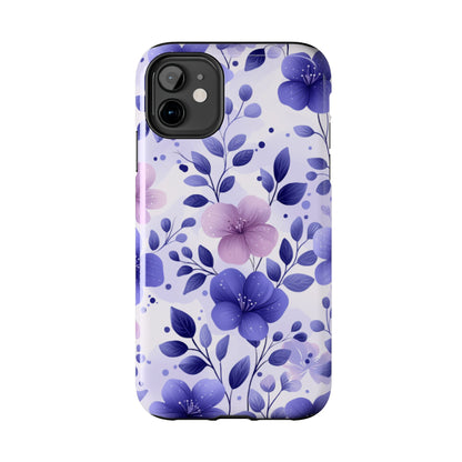 Purple Floral iPhone Case – Durable Protection with Elegant Flower Design - BOGO Cases