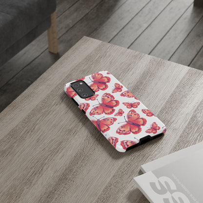 Coral Butterfly Samsung Galaxy Case – Slim, Protective Design with Bold Watercolor Print