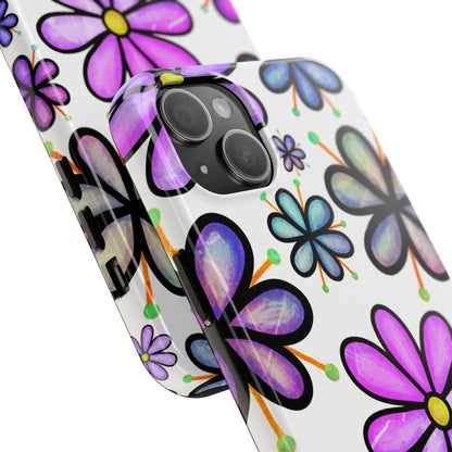 Whimsical Lavender Floral iPhone Case – Ultra-Slim, High-Gloss Finish