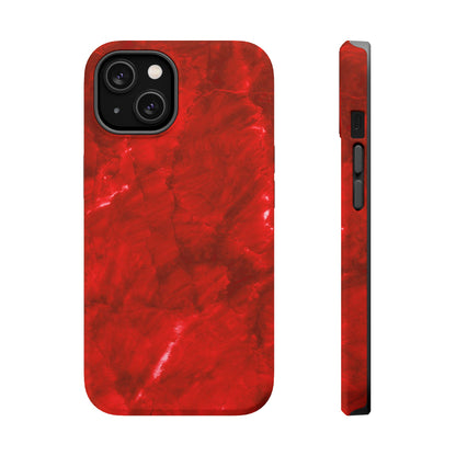 Bold Red Marble MagSafe iPhone Case – Luxe Design Meets Magnetic Precision