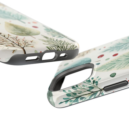 Watercolor Winter Trees MagSafe iPhone Case – Nature-Inspired, Holiday Theme Protective Cover