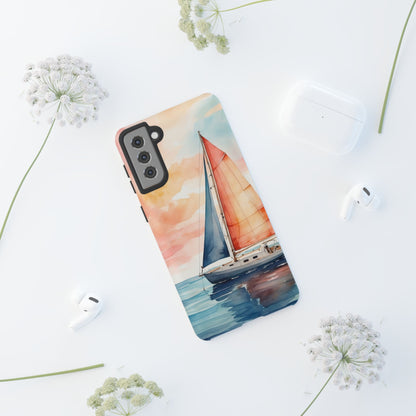 Sunset Sail Samsung Galaxy Case – Watercolor Sailboat and Sky Design