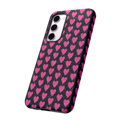 Glitter Pink Hearts Samsung Galaxy Case