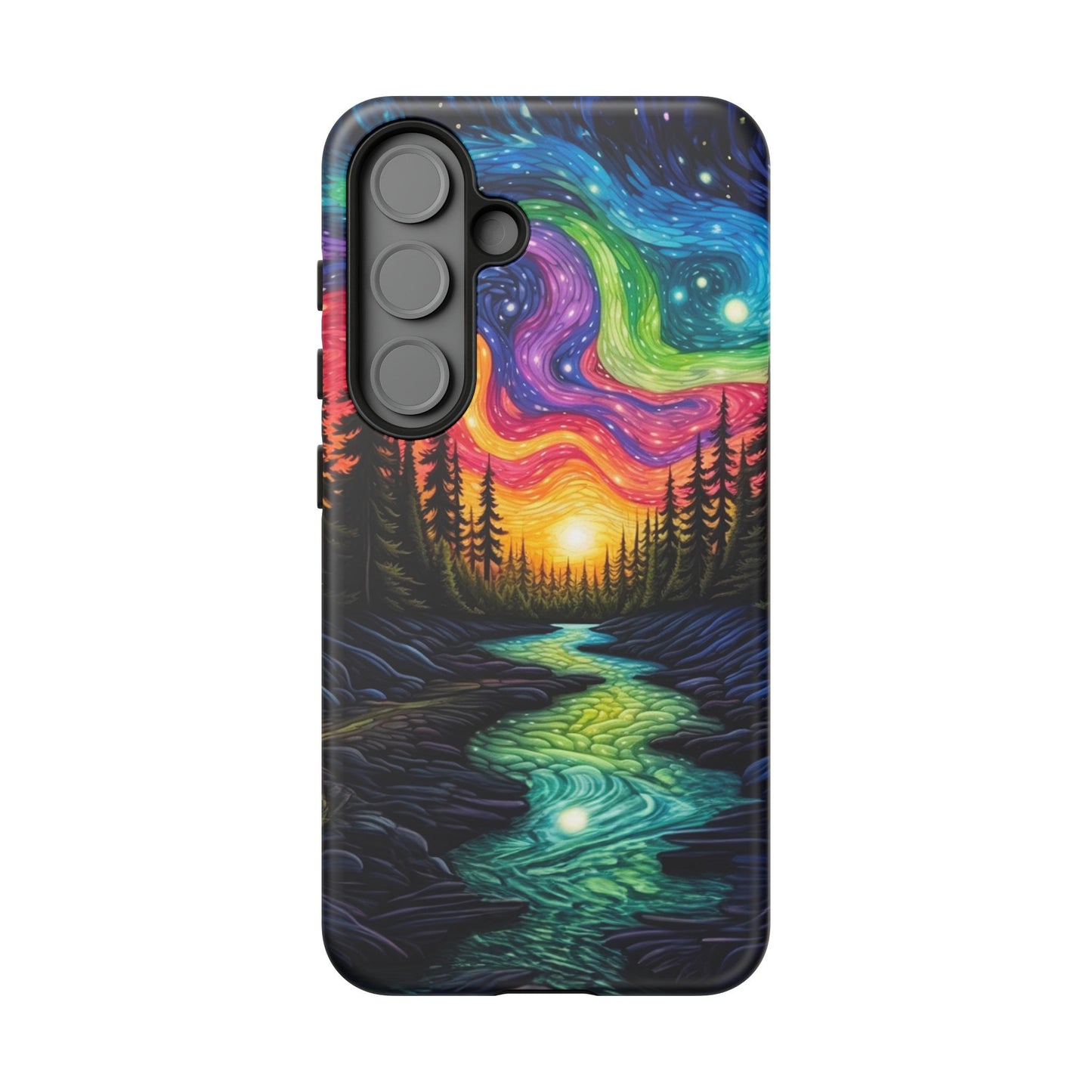 Celestial Nightscape Samsung Galaxy Case – Vibrant River and Starry Sky Design