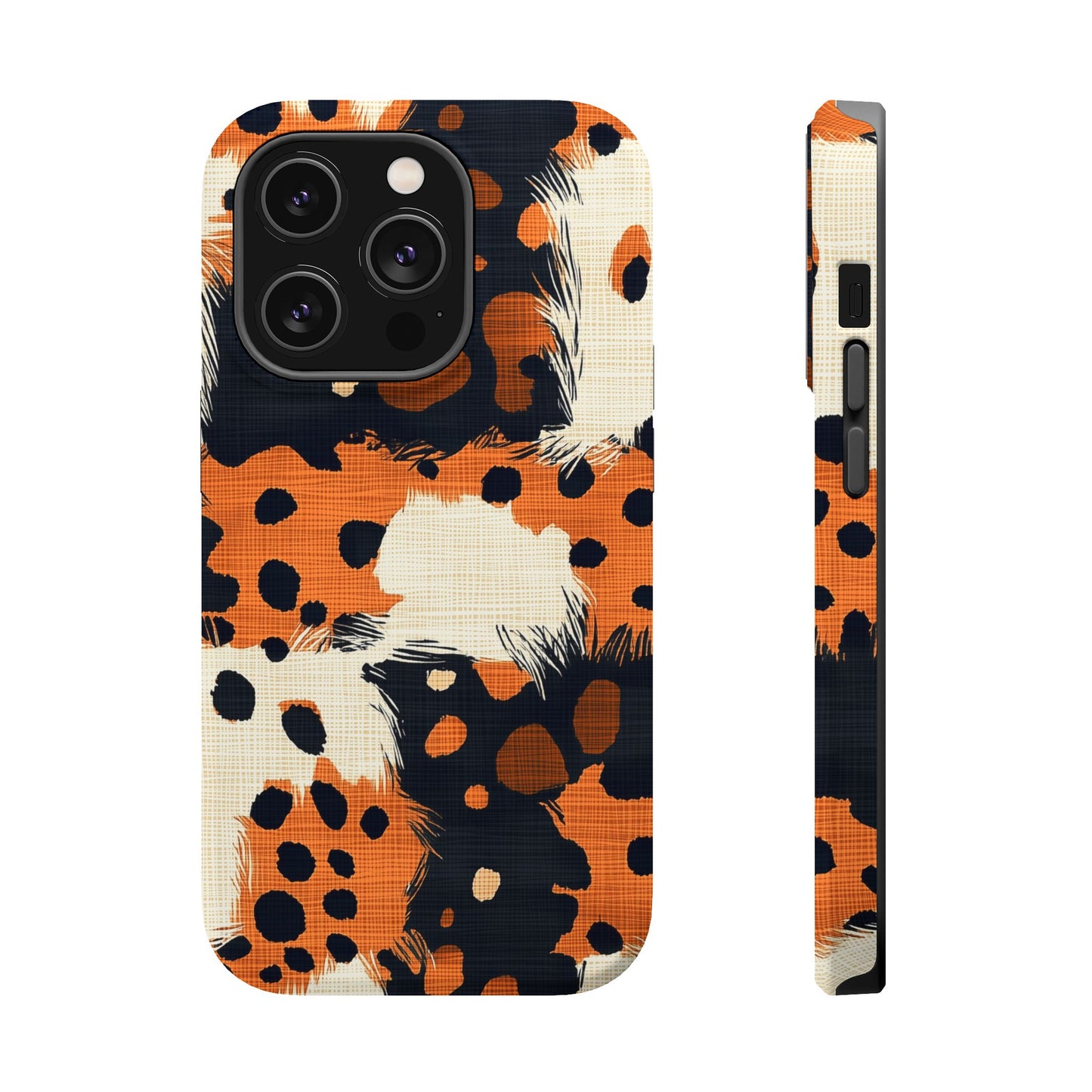 MagSafe iPhone Case: Cheetah Plaid – Brown & Black Pattern