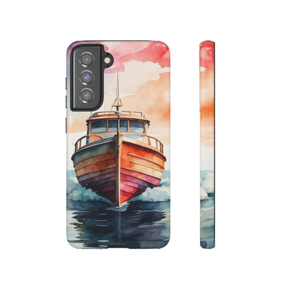 Sunset Sail Watercolor Boat – Samsung Galaxy Series Case