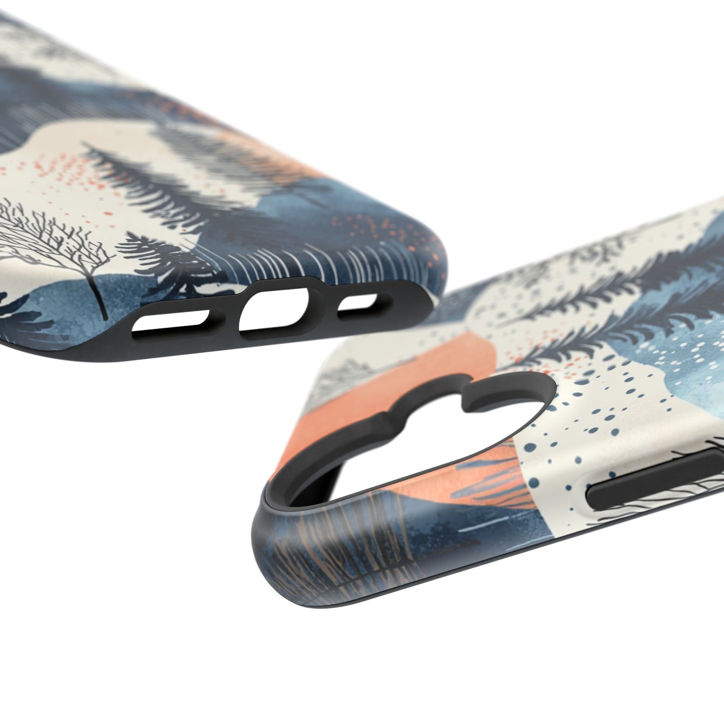 Winter Forest MagSafe iPhone Case | Watercolor Trees & Mountains