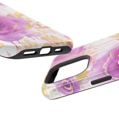 Radiant Purple & Gold Floral - MagSafe iPhone Series Case