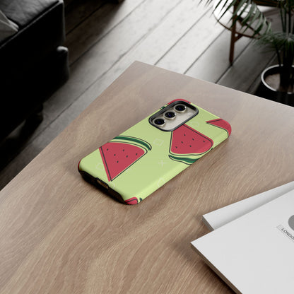 Watermelon Slice Samsung Galaxy Case – Fresh & Fun Design with Retro Geometric Pattern