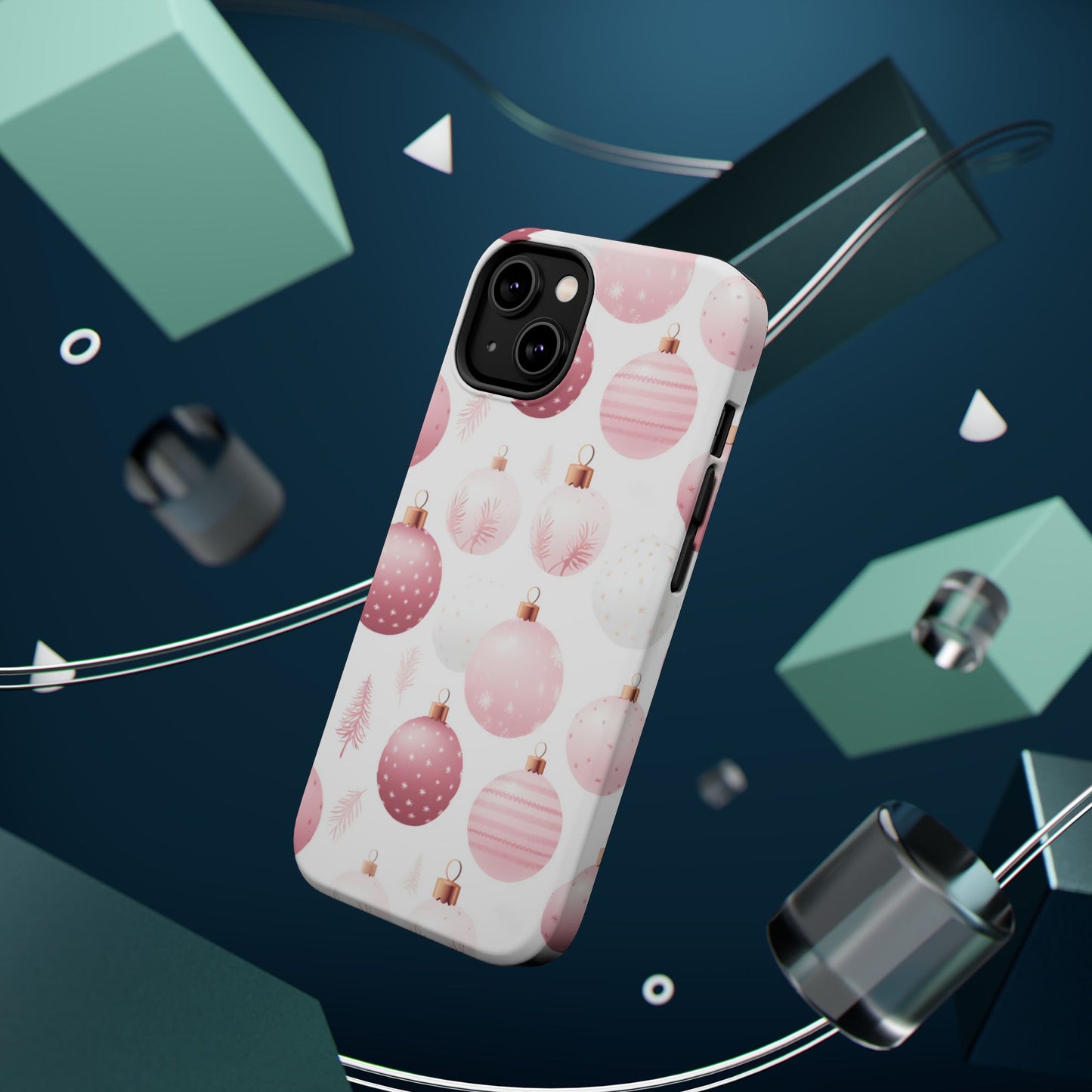 MagSafe iPhone Case: Merry in Pink – Christmas Balls