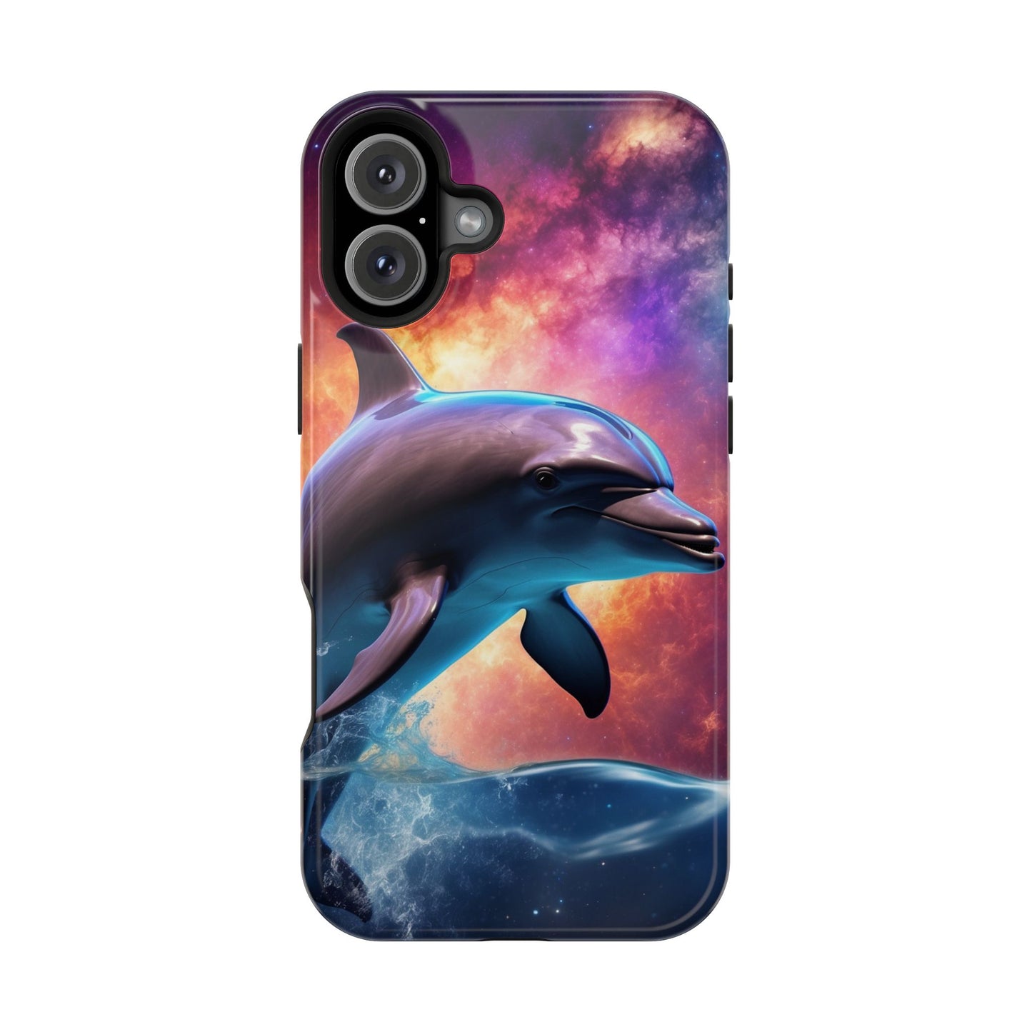 Cosmic Dolphin Galaxy Art - MagSafe-Compatible Case