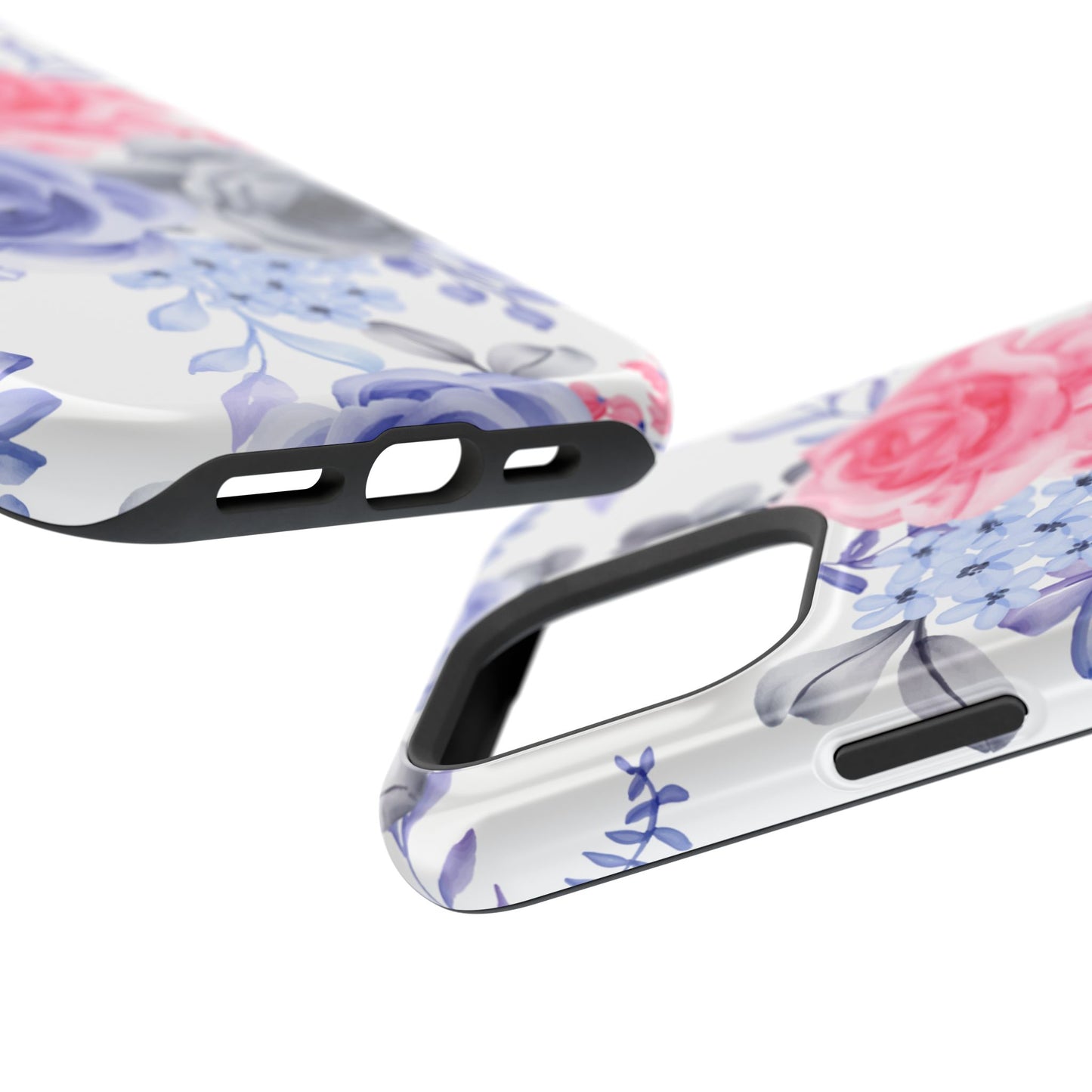 Elegant Blue Floral Watercolor Design – MagSafe iPhone Case