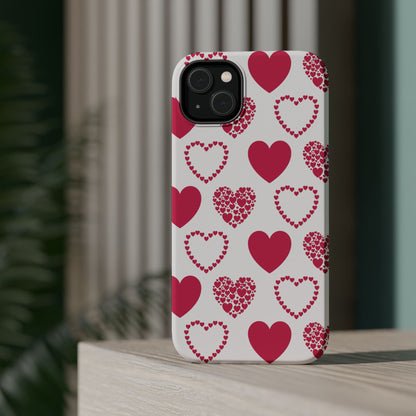 Clustered Pink Hearts MagSafe iPhone Case