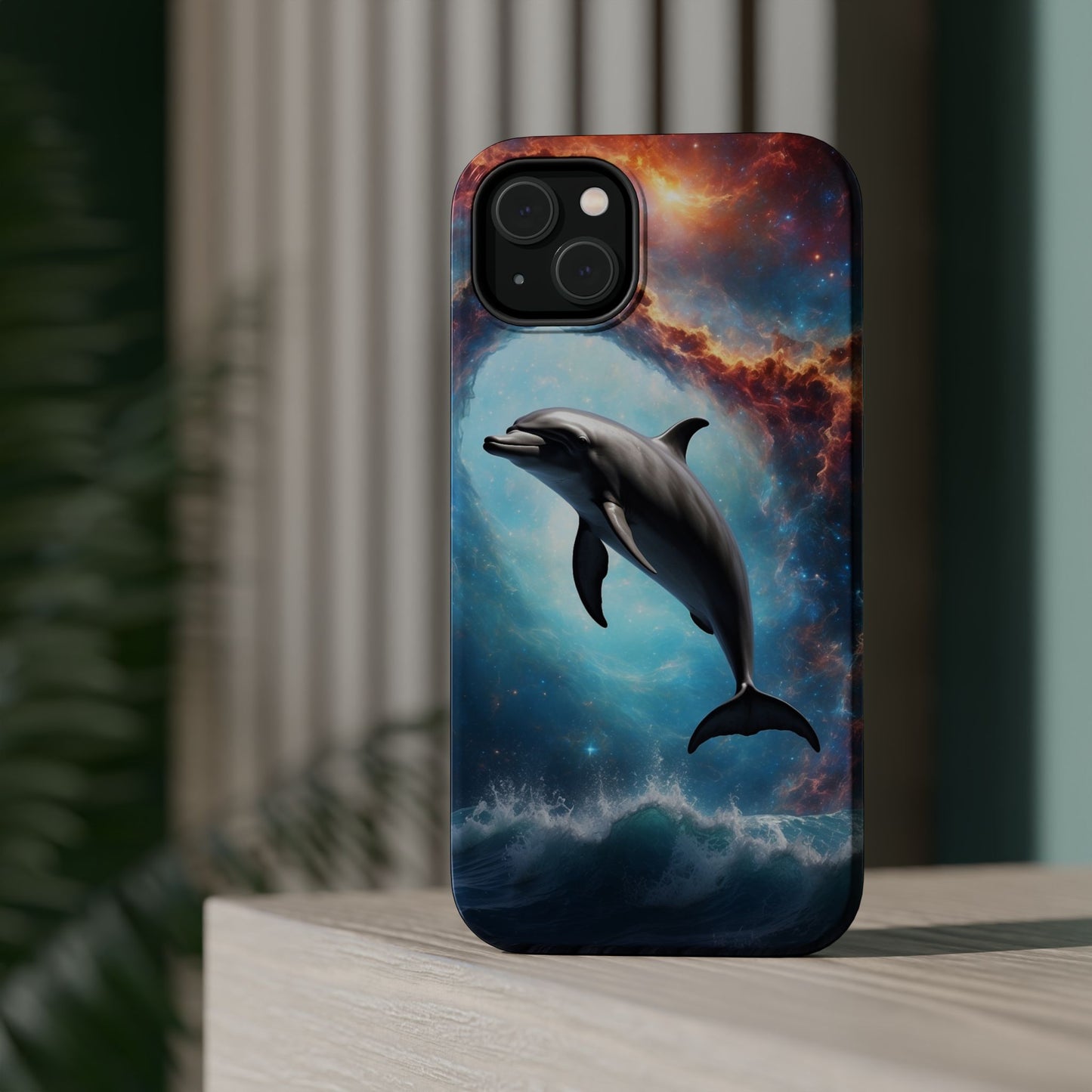 Cosmic Dolphin Space Vibes - MagSafe-Compatible Case