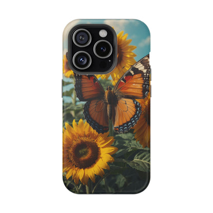 Vibrant Butterfly & Sunflower – MagSafe iPhone Case