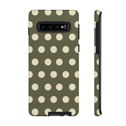 Vintage Green & Cream Polka Dots – Samsung Galaxy Case