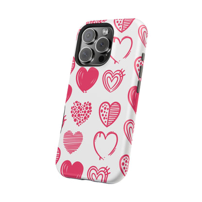 Funky Pink Hearts – MagSafe iPhone Case