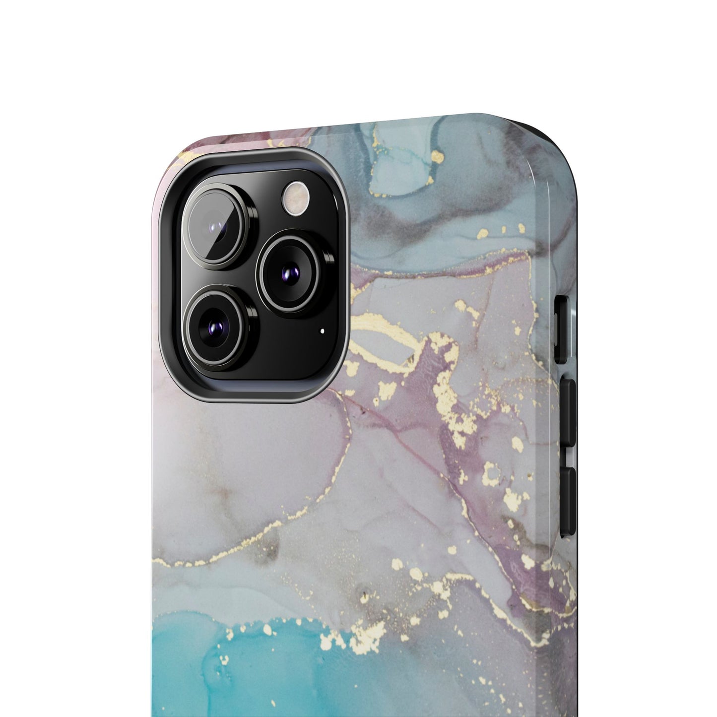 Sky Blue & Purple Marble Wave – iPhone Case with Fluid Swirl Pattern