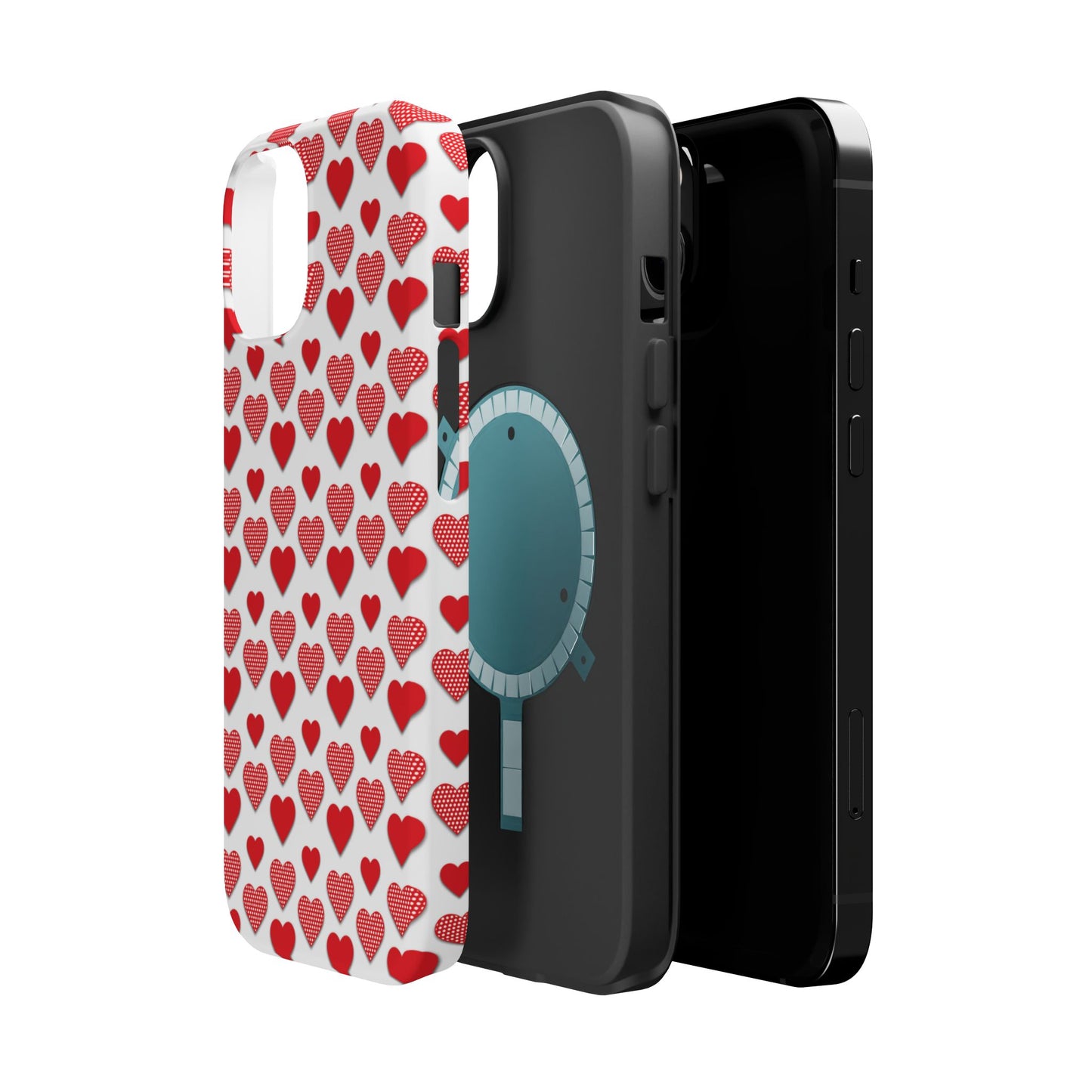 Red & Polka Dot Hearts MagSafe Case