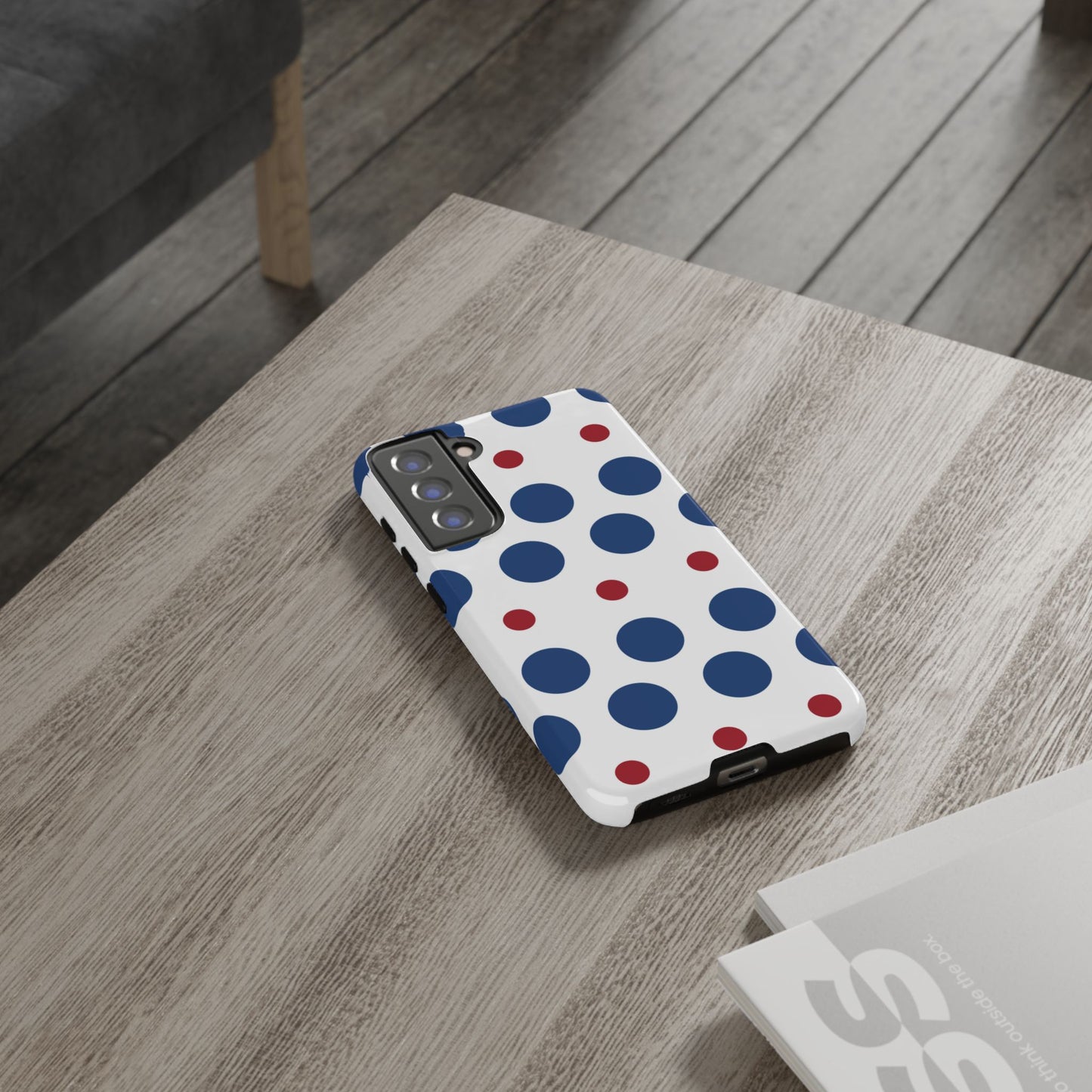 Bold Navy & Red Polka Dot Pattern – Samsung Galaxy Case