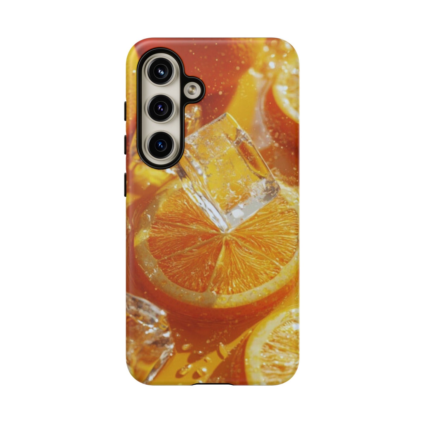 Citrus Orange Splash Samsung Galaxy Case – Dual-Layer Tough Protection, Vibrant Summer Design