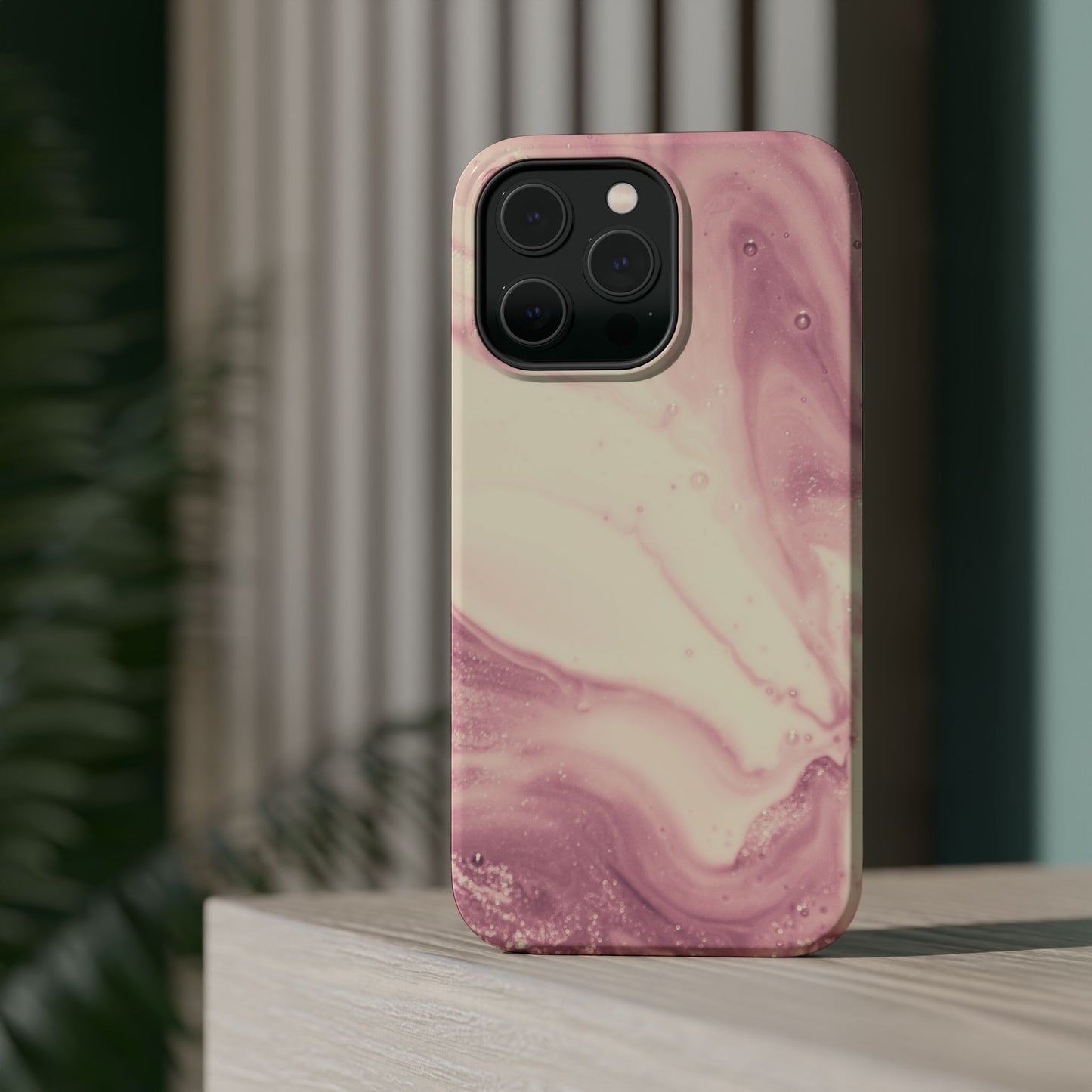 Blush Marble Glow – MagSafe Case with Pink & Rose Gold Marble Design