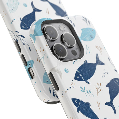 Oceanic Blue Fish Pattern - MagSafe iPhone Series Case