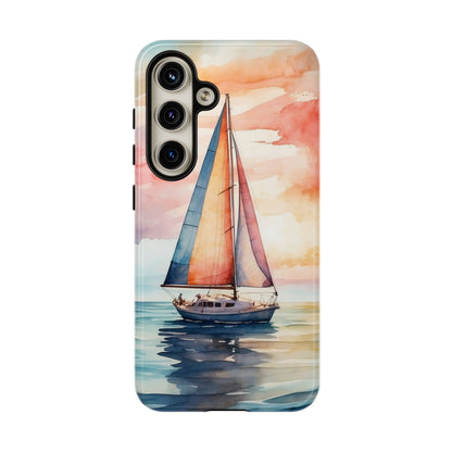 Sailboat Sunset Samsung Galaxy Case – Vibrant Watercolor Design