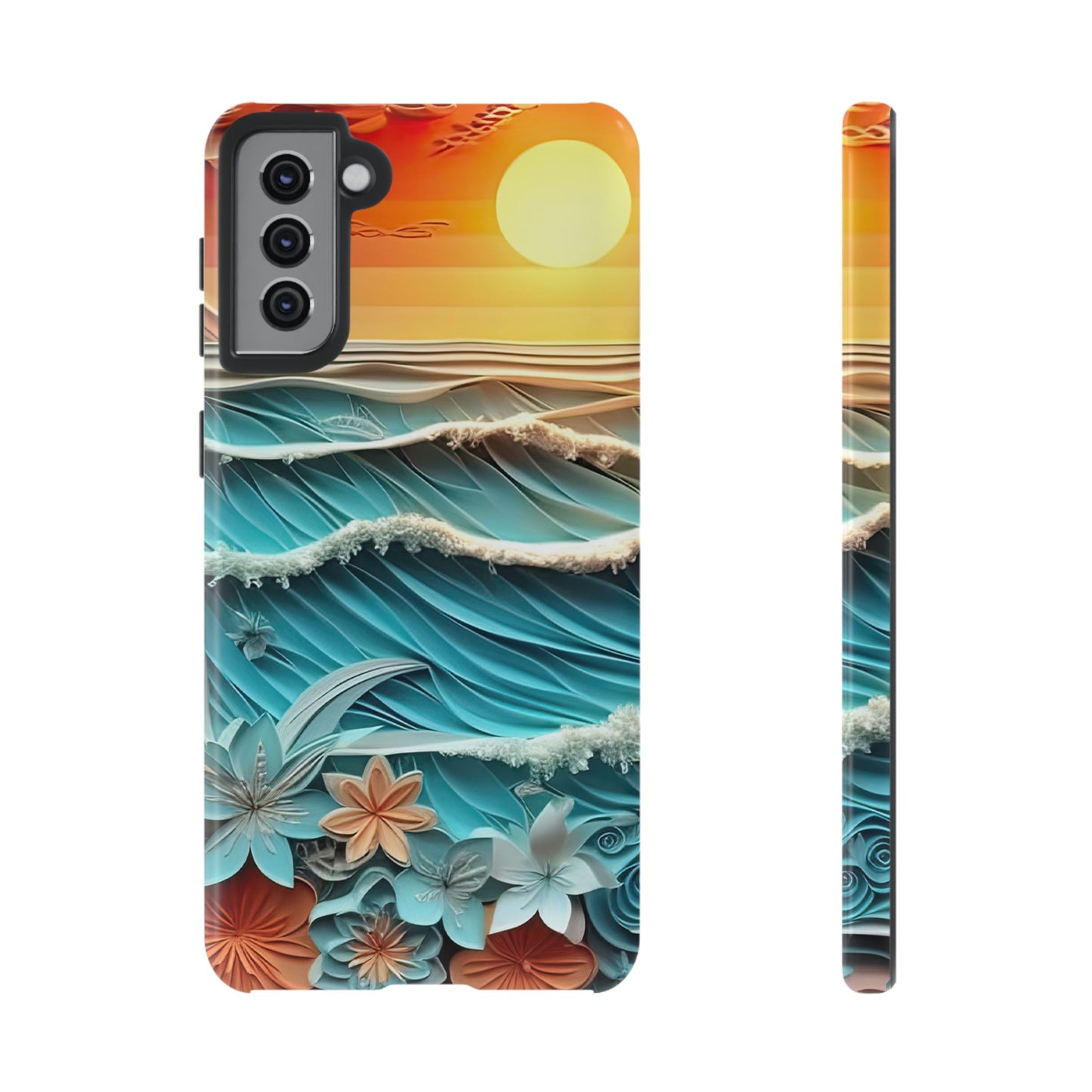 Tropical Sunset Paper Art Ocean – Samsung Galaxy Series Case