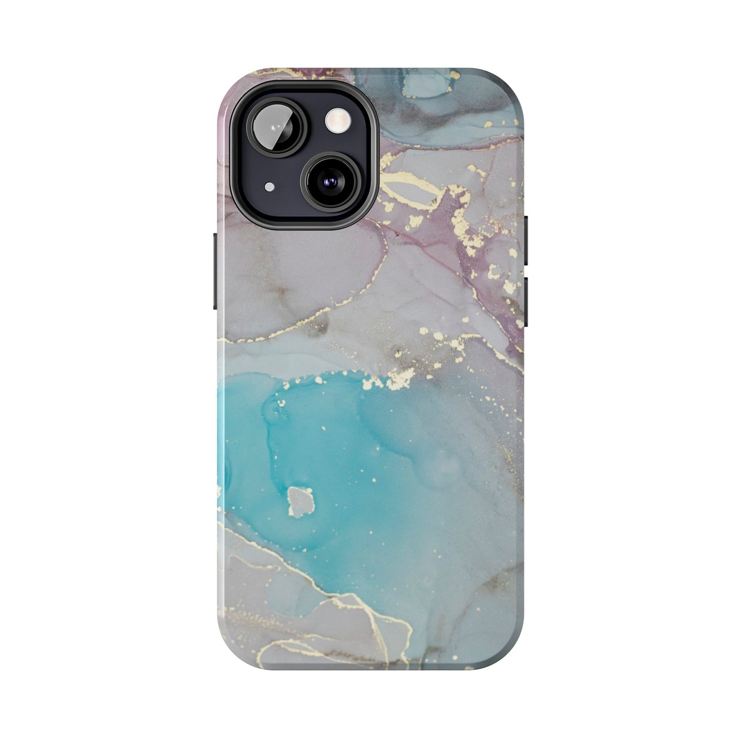 Sky Blue & Purple Marble Wave – iPhone Case with Fluid Swirl Pattern