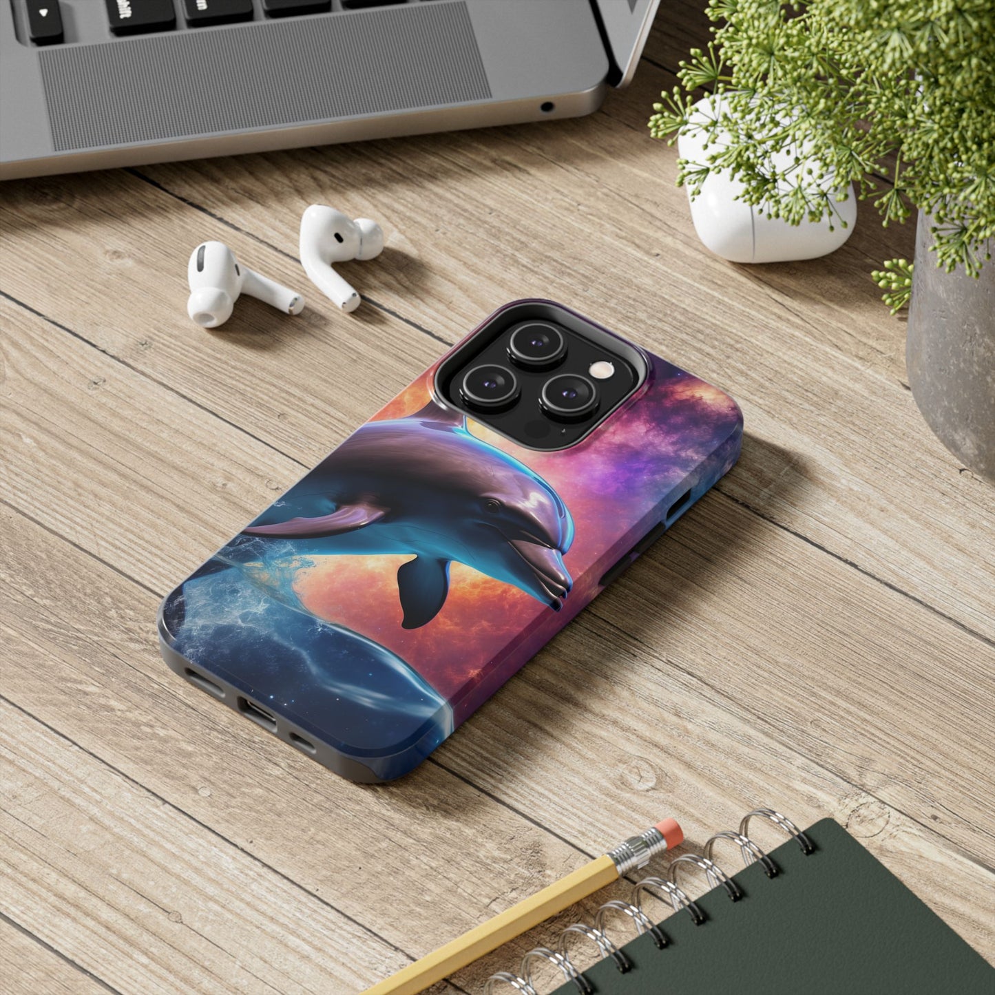 Cosmic Dolphin Galaxy Art - iPhone Case