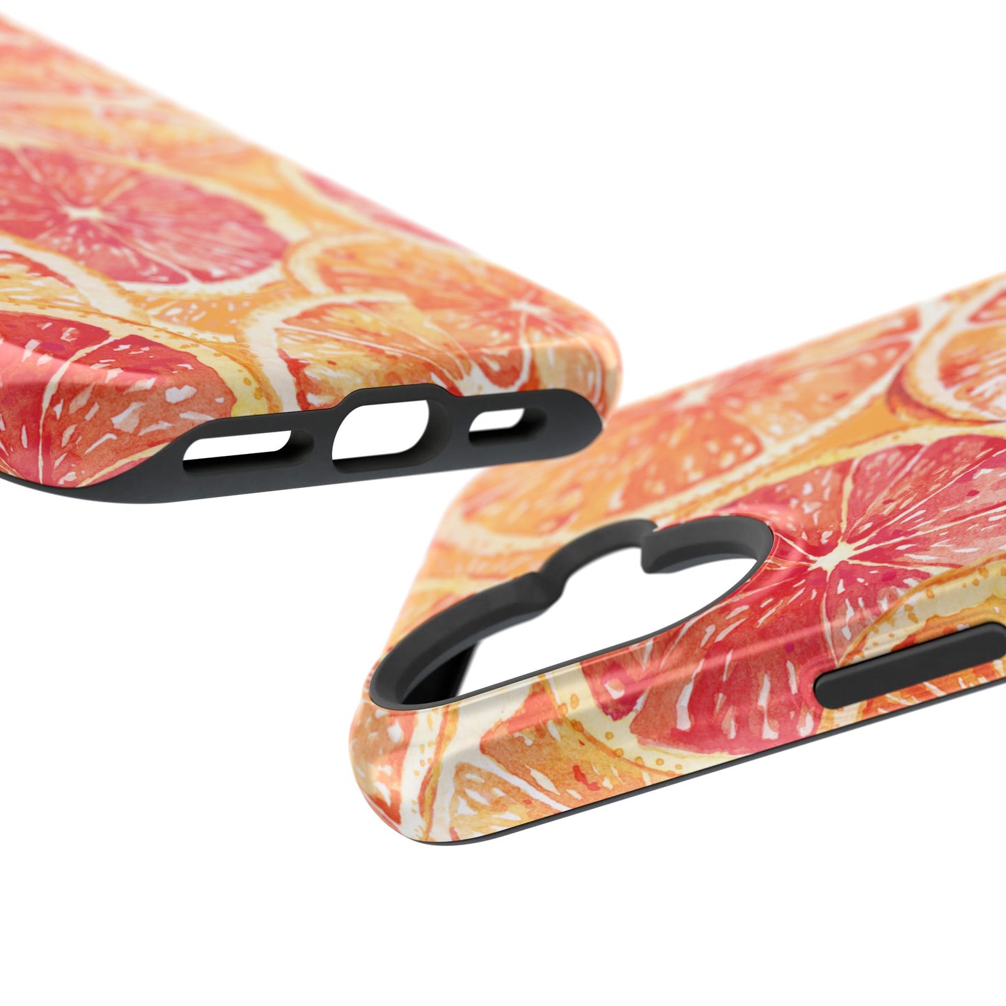 Watercolor Citrus Splash Tough MagSafe iPhone Case – Vibrant Fruit Print, Shock-Resistant Design