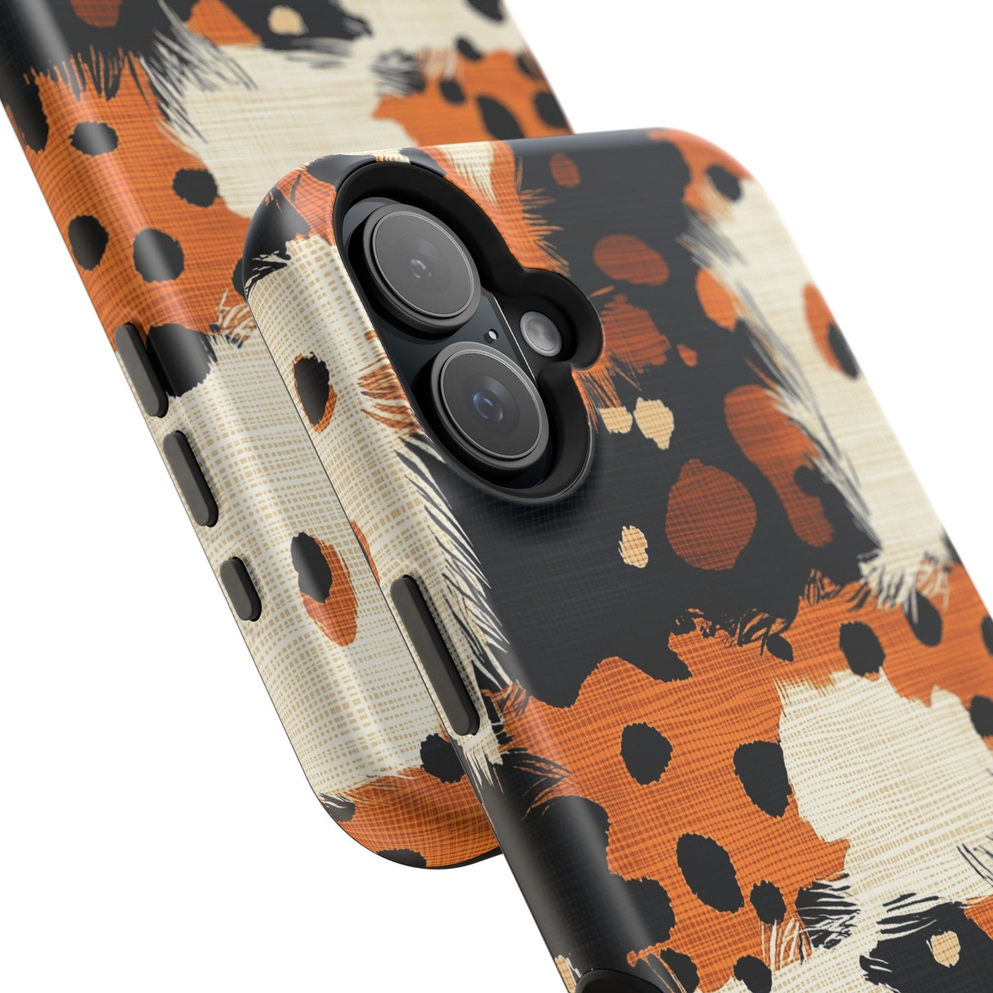 MagSafe iPhone Case: Cheetah Plaid – Brown & Black Pattern