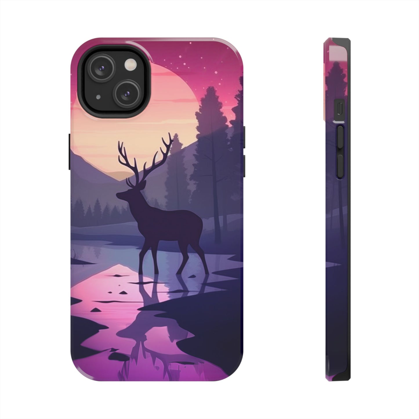 Twilight Elegance: Stag Reflection – iPhone Case