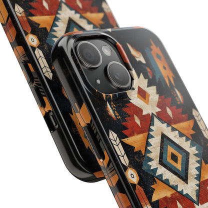 Southwestern Arrow & Diamond Tough iPhone Case – Bold Tribal Design, Dual - Layer Protection - BOGO Cases