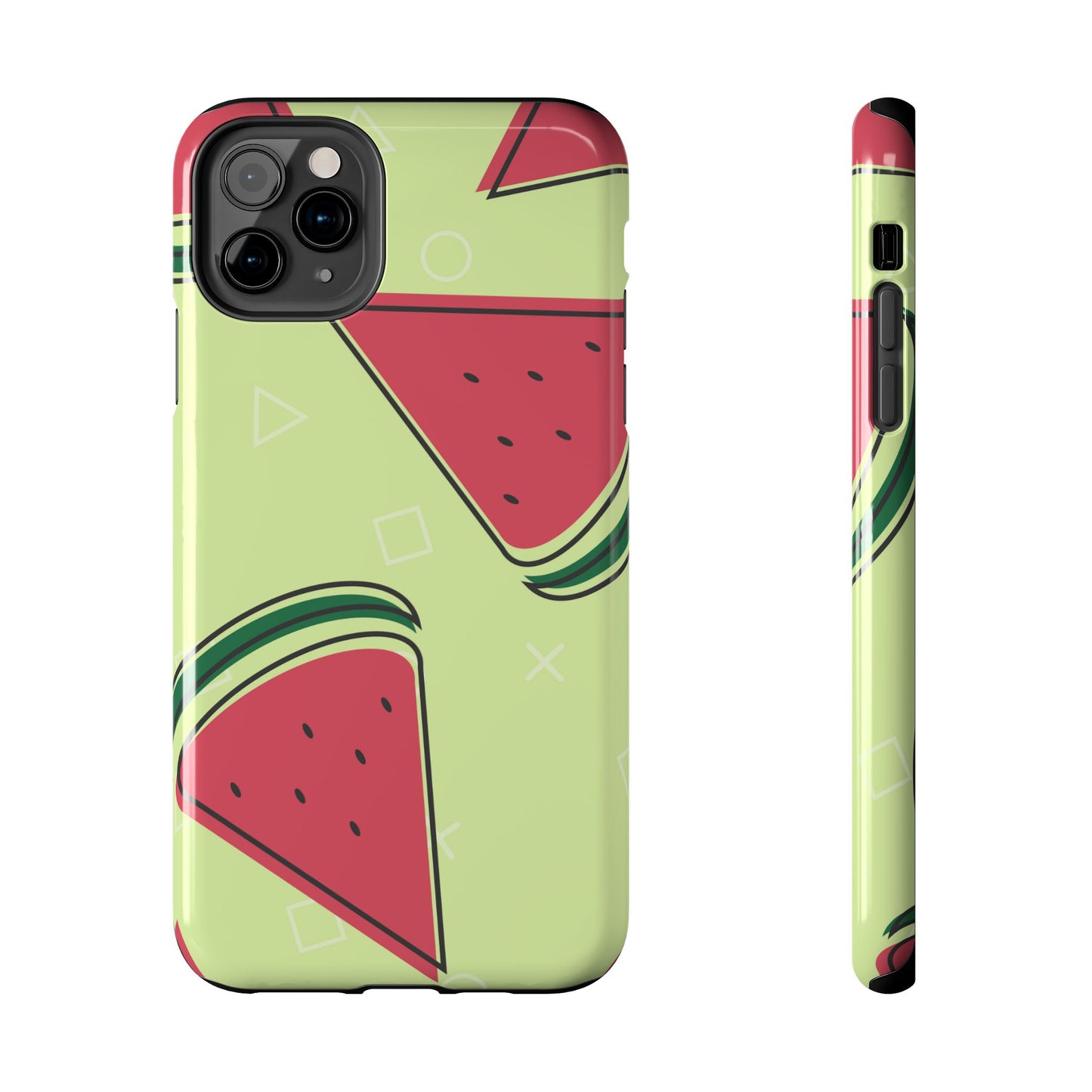 Watermelon Slice iPhone Case – Fresh & Fun Design with Retro Geometric Pattern