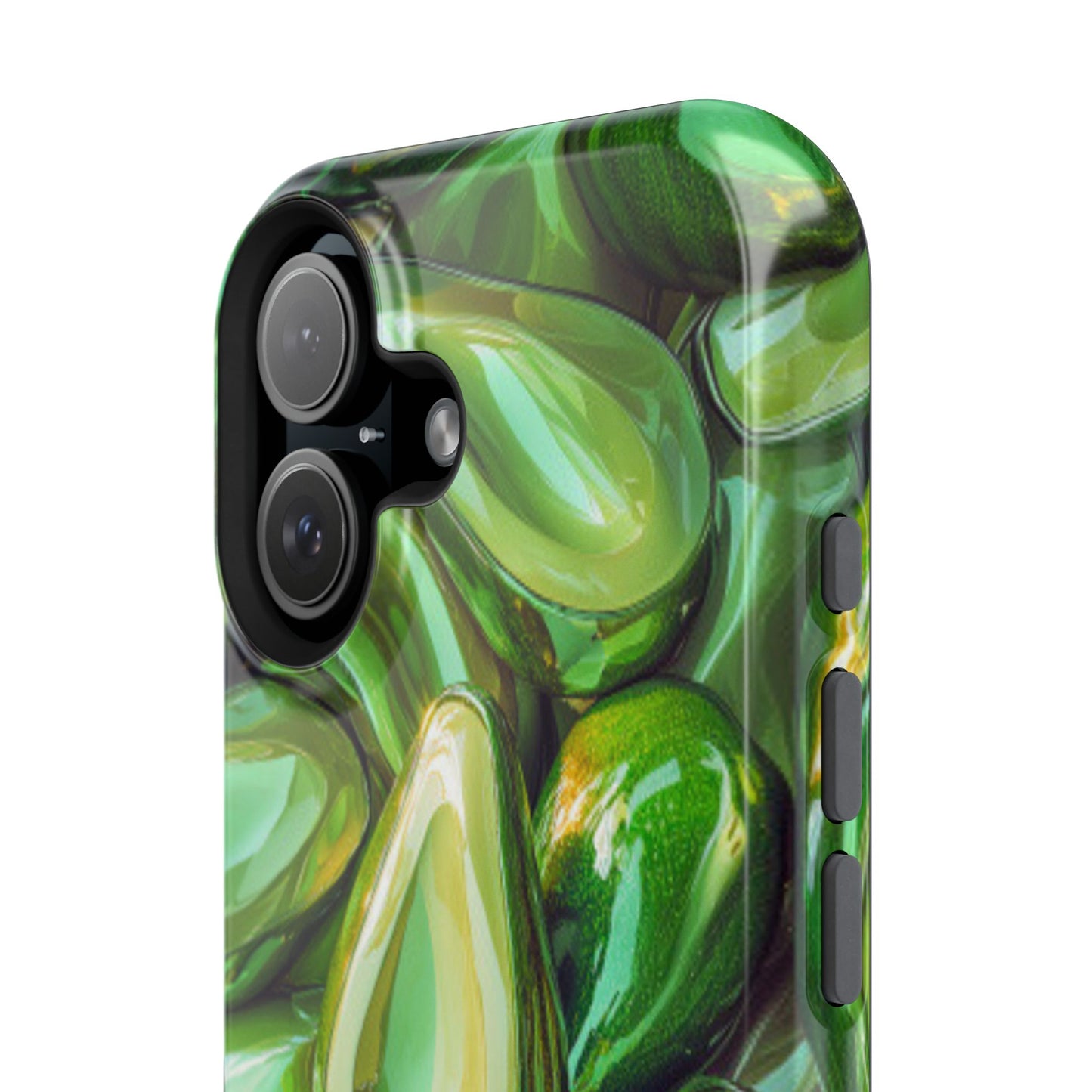 Glossy Avocado MagSafe iPhone Case – Sleek Green 3D Fruit Design, Durable and Stylish