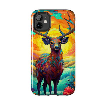 Vibrant Stag in Bloom – iPhone Case