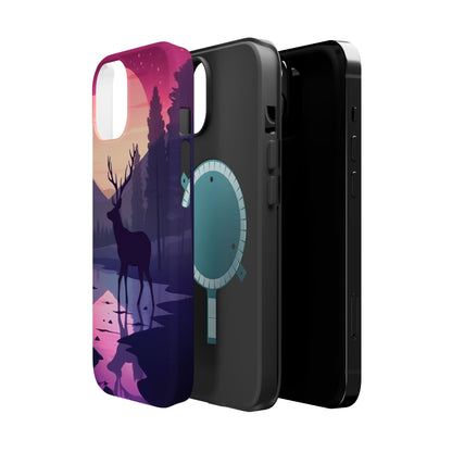 Twilight Elegance: Stag Reflection – MagSafe iPhone Case