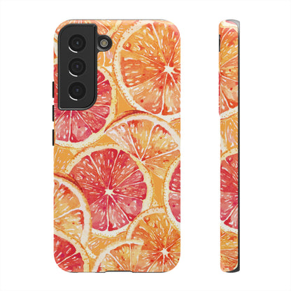 Watercolor Citrus Splash Tough Samsung Galaxy Case – Vibrant Fruit Print, Shock - Resistant Design - BOGO Cases