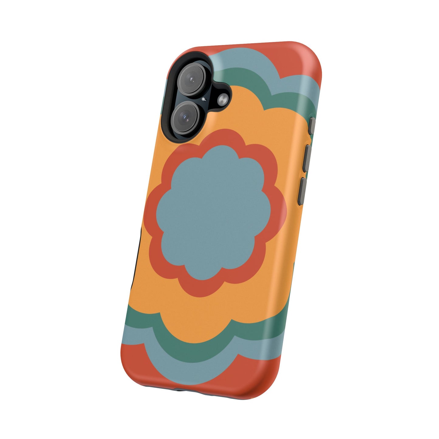 Retro Flower Power MagSafe iPhone Case – Bold 70s-Inspired Design with Dual-Layer Protection