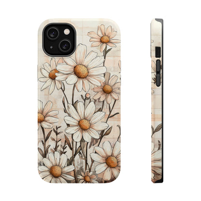 Pastel Daisy MagSafe iPhone Case - Elegant Floral Protective Cover