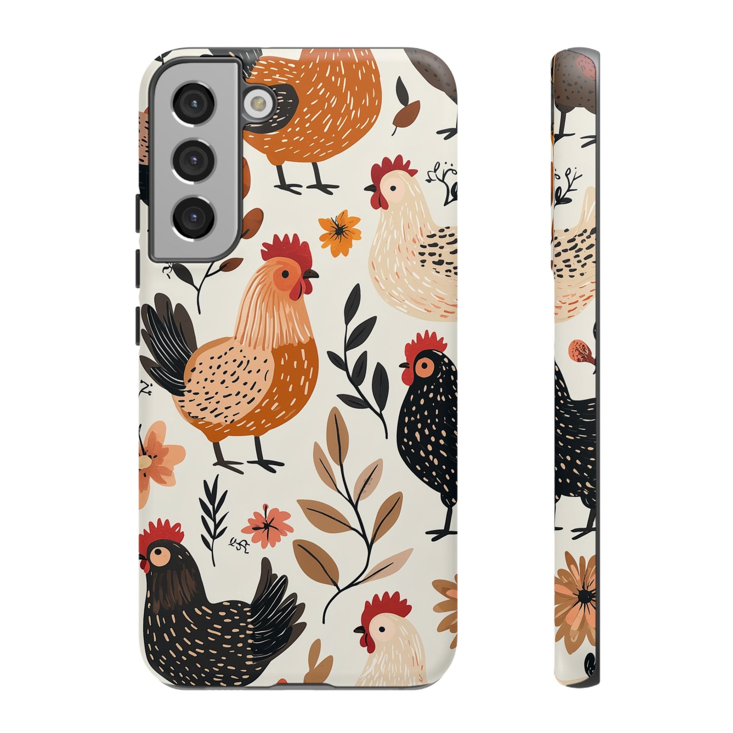 Samsung Galaxy Case: Cluckin' Vintage – Chickens & Leaves