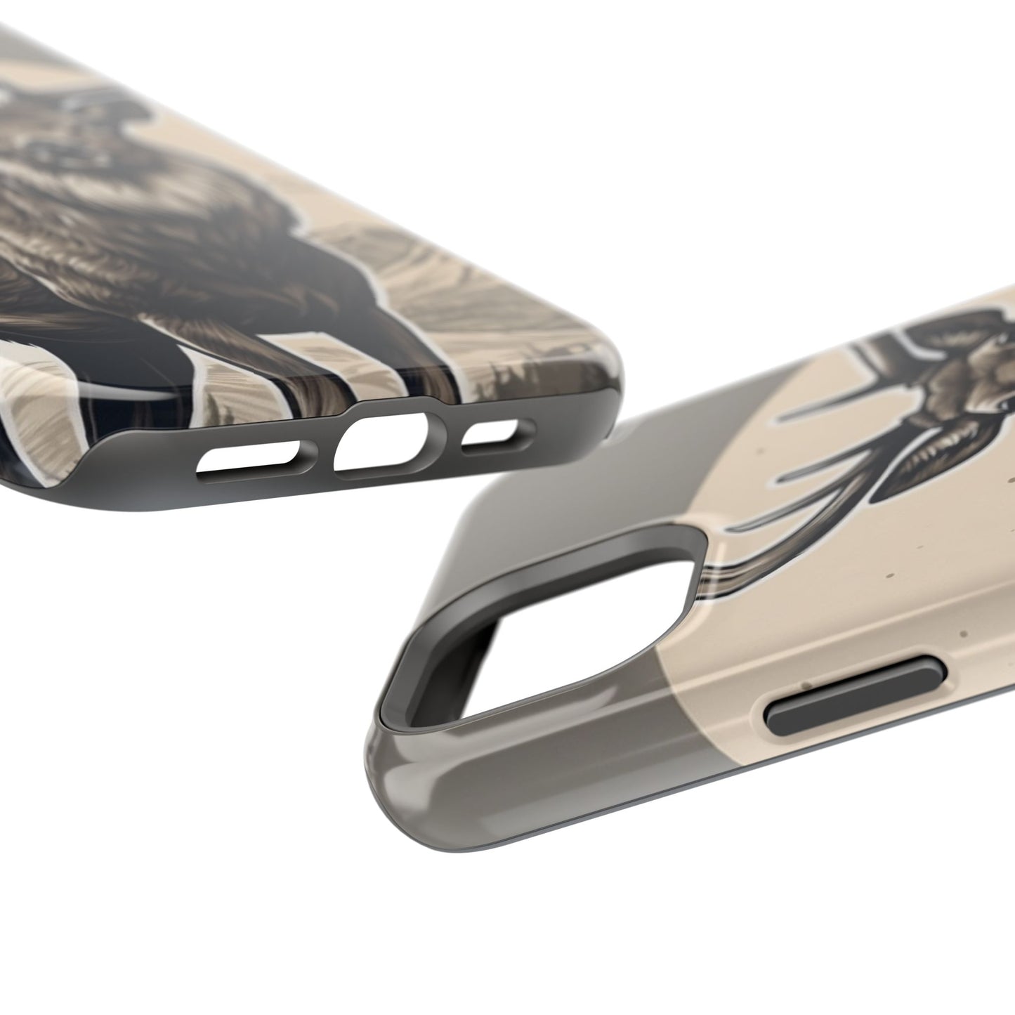 Monochrome Majesty – Regal Stag MagSafe iPhone Cases