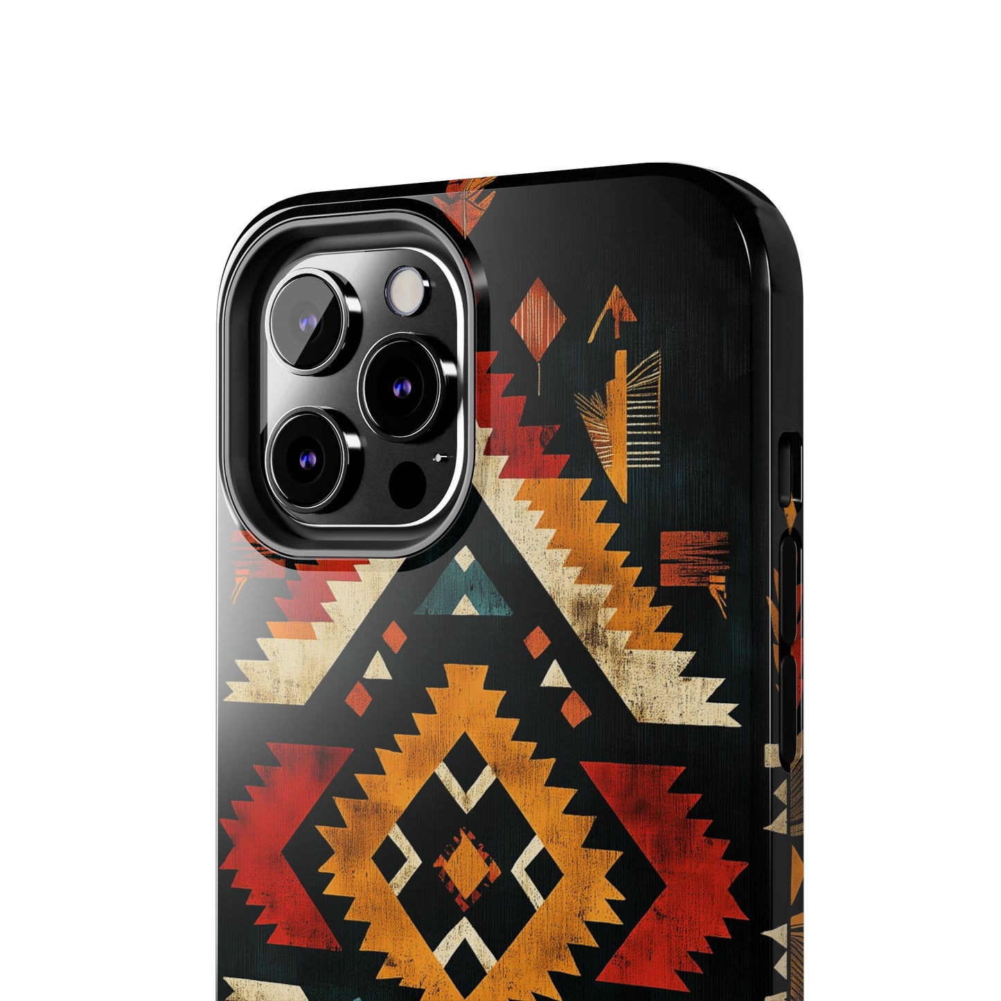 Southwestern Tribal Diamond Tough iPhone Case – Bold Geometric Pattern, Dual - Layer Protection - BOGO Cases