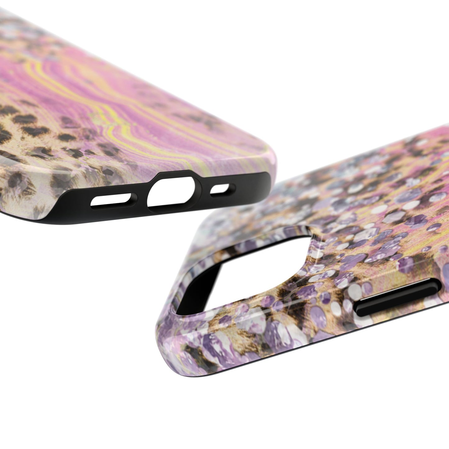 Crystal Glam Leopard - iPhone Series Case with Glitter and Gem Accents