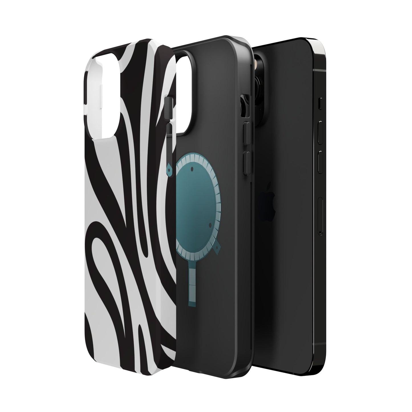 Modern Black and White Abstract Tough MagSafe iPhone Case – Bold Graphic Pattern with Dual-Layer Protection